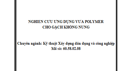Nghiên cứu ứng dụng vữa Polymer cho gạch không nung