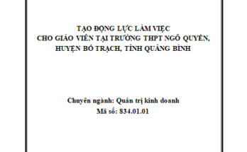 Tạo động lực làm việc cho giáo viên tại trường THPT Ngô Quyền