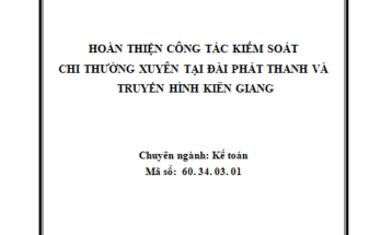 Hoàn thiện công tác kiểm soát chi thường xuyên