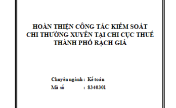 Hoàn thiện công tác kiểm soát chi thường xuyên