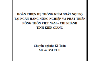 Hoàn thiện hệ thống kiểm soát nội bộ tại Ngân hàng Nông nghiệp