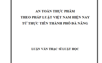 An toàn thực phẩm theo pháp luật Việt Nam hiện nay