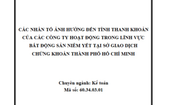 Các nhân tố ảnh hưởng đến tính thanh khoản của các công ty kinh doanh