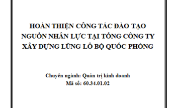 Hoàn thiện công tác đào tạo nguồn nhân lực