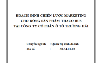Hoạch định chiến lược marketing cho dòng sản phẩm Thaco Bus
