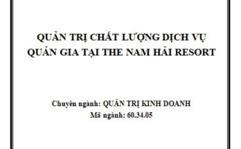 Quản trị chất lượng dịch vụ quản gia tại The Nam Hải resort