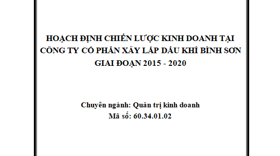Hoạch định chiến lược kinh doanh tại Công ty Cổ phần