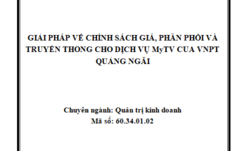 Giải pháp về chính sách giá, phân phối và truyền thông cho dịch vụ Mytv