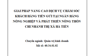 Giải pháp nhằm nâng cao dịch vụ chăm sóc khách hàng tiền gửi tại Agribank Thị xã Hà Tiên