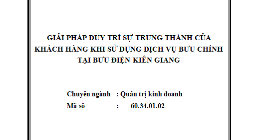 Giải pháp duy trì sự trung thành của khách hàng khi sử dụng dịch vụ bưu chính