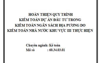 Hoàn thiện quy trình kiểm toán Dự án đầu tư trong cuộc kiểm toán ngân sách địa phương