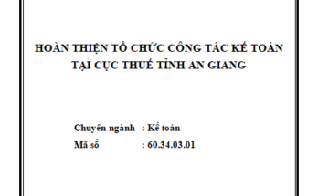 Hoàn thiện tổ chức công tác kế toán tại Cục Thuế tỉnh An Giang