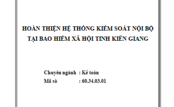 HOÀN THIỆN HỆ THỐNG KIỂM SOÁT NỘI BỘ TẠI BẢO HIỂM XÃ HỘI