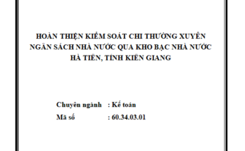 Hoàn thiện kiểm soát chi thường xuyên ngân sách nhà nước
