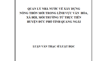 Quản lý nhà nước về xây dựng nông thôn mới trong lĩnh vực văn hóa