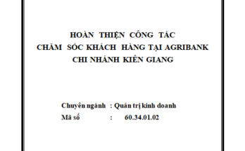 Hoàn thiện công tác chăm sóc khách hàng tại Agribank – Chi nhánh Kiên Giang