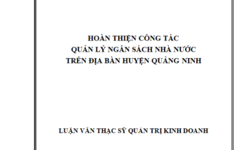 Hoàn thiện công tác quản lý ngân sách nhà nước