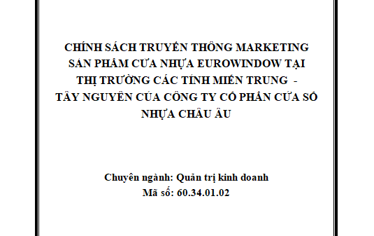Chính sách truyền thông marketing sản phẩm cửa nhựa Eurowindow