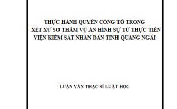 Thực hành quyền công tố trong xét xử sơ thẩm vụ án hình sự