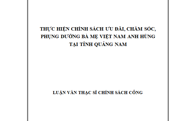 Thực hiện chính sách ưu đãi chăm sóc phụng dưỡng Bà mẹ Việt Nam anh hùng