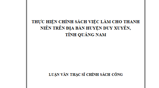 Thực hiện chính sách việc làm cho Thanh niên trên địa bàn