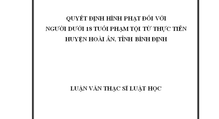 Quyết định hình phạt đối với người dưới 18 tuổi phạm tội