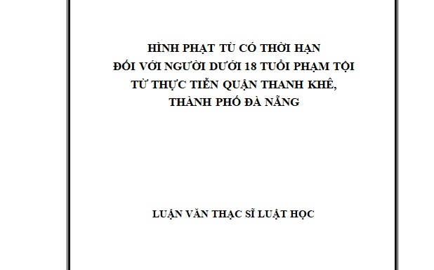 Hình phạt tù có thời hạn đối với người dưới 18 tuổi phạm tội