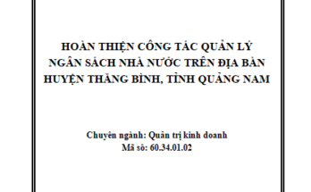 Hoàn thiện công tác quản lý Ngân sách Nhà nước