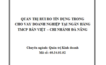 Quản trị rủi ro tín dụng trong cho vay doanh nghiệp tại Ngân hàng