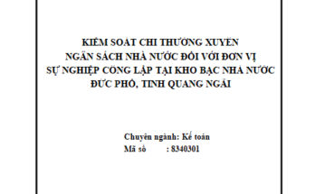 Kiểm soát chi thường xuyên ngân sách nhà nước đối với đơn vị sự nghiệp công lập