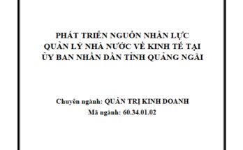 Đào tạo nguồn nhân lực quản lý nhà nước kinh tế tại tỉnh Quảng Ngãi