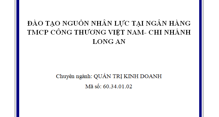 Đào tạo nguồn nhân lực tại Ngân hàng TMCP Công Thương Việt Nam