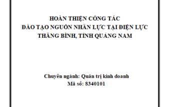 Hoàn thiện công tác đào tạo nguồn nhân lực tại Điện lực Thăng Bình