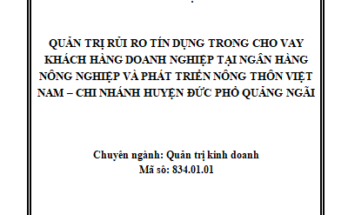 Quản trị rủi ro tín dụng trong cho vay khách hàng doanh nghiệp