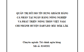 Quản trị rủi ro tín dụng khách hàng cá nhân tại Ngân hàng Nông nghiệp
