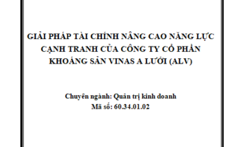 Giải pháp tài chính nâng cao năng lực cạnh tranh của Công ty