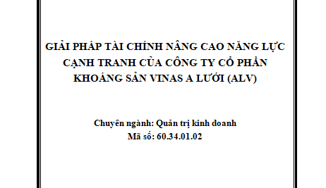 Giải pháp tài chính nâng cao năng lực cạnh tranh của Công ty