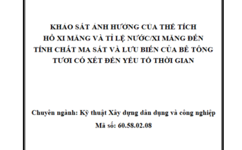 KHẢO SÁT ẢNH HƯỞNG CỦA THỂ TÍCH HỒ XI MĂNG VÀ TỈ LỆ NƯỚC/XI MĂNG ĐẾN TÍNH CHẤT MA SÁT VÀ LƯU BIẾN CỦA BÊ TÔNG TƯƠI CÓ XÉT ĐẾN YẾU TỐ THỜI GIAN