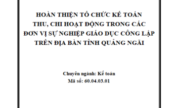 Hoàn thiện tổ chức kế toán thu chi hoạt động trong các đơn vị sự nghiệp giáo dục công lập