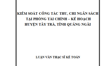 Kiểm soát công tác thu, chi ngân sách tại Phòng Tài chính - Kế hoạch