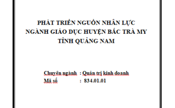 Phát triển nguồn nhân lực ngành Giáo dục huyện Bắc Trà My