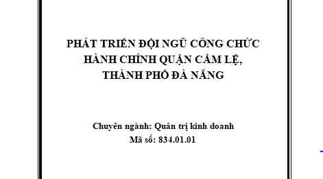 Phát triển đội ngũ công chức hành chính quận Cẩm Lệ