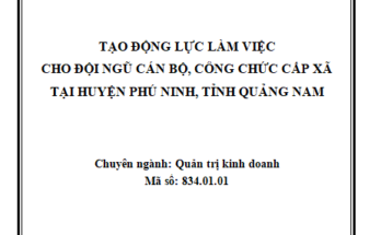 Tạo động lực làm việc cho đội ngũ cán bộ công chức cấp xã tại huyện Phú Ninh