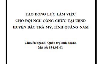 Tạo động lực làm việc cho đội ngũ công chức tại Ủy ban nhân dân huyện Bắc Trà My