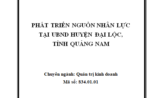 Phát triển nguồn nhân lực tại UBND huyện Đại Lộc tỉnh Quảng Nam