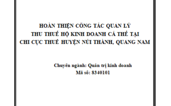 HOÀN THIỆN CÔNG TÁC QUẢN LÝ THU THUẾ HỘ KINH DOANH CÁ THỂ TẠI CHI CỤC THUẾ