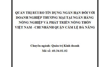 Quản trị rủi ro tín dụng ngắn hạn đối với doanh nghiệp thương mại tại Ngân hàng
