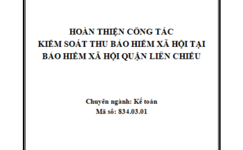 Hoàn thiện công tác kiểm soát thu Bảo hiểm xã hội tại Bảo hiểm xã hội