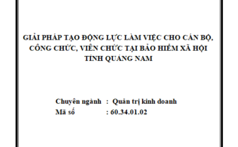 Giải pháp tạo động lực làm việc cho cán bộ công chức viên chức tại Bảo hiểm xã hội