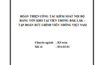 Hoàn thiện công tác kiểm soát nội bộ hàng tồn kho tại Viễn thông Đắk Lắk